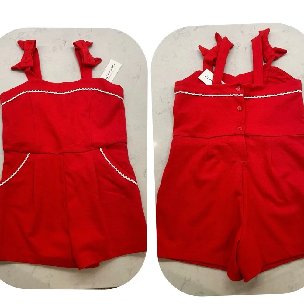 Janie and Jack Red and White Jumpsuit - Picture 3 of 6